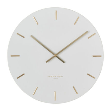 Luca White Clock 60cm