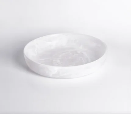 Resin Round Platter Small White